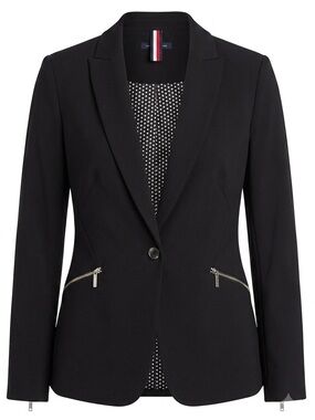 TOMMY HILFIGER Black Blazer with Zip Cuffs & Polka Dot Lining Size 4